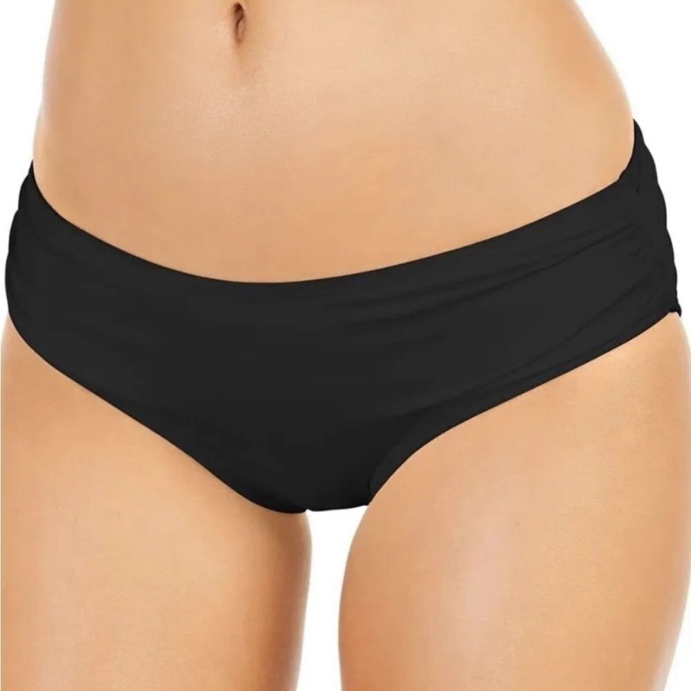 Michael Kors Shirred Bikini Bottoms Women's Swimsuit swimwear Black size S New
